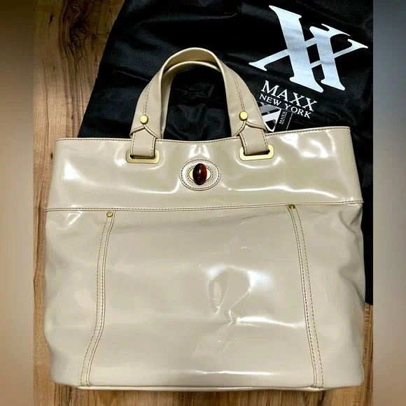Maxx New York Bags Maxx New York Light Beige Patent Leather